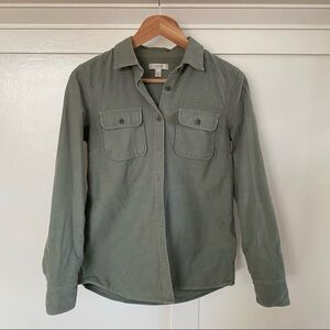 J. Crew Thick Green Button Down Shirt